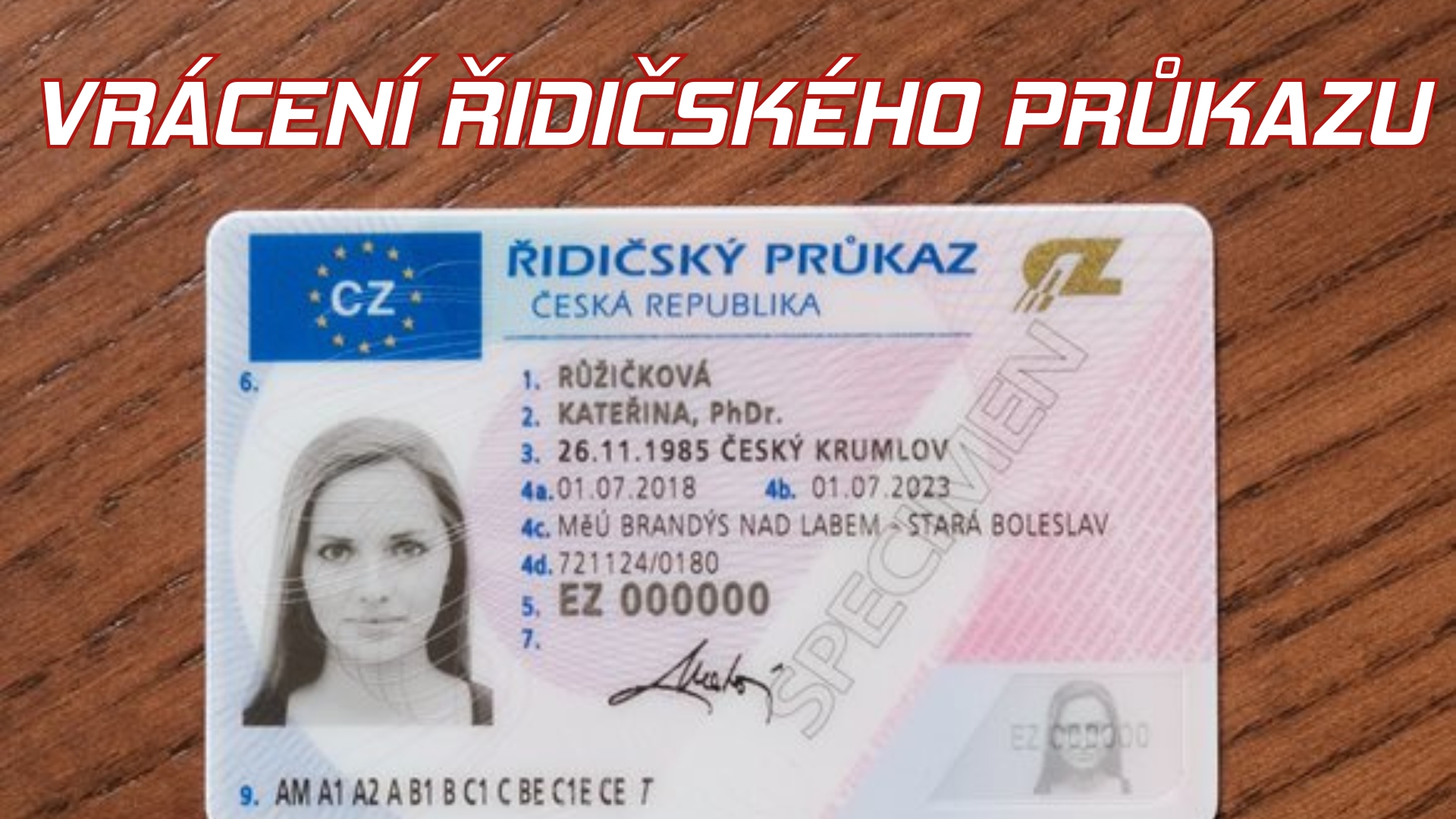 VRÁCENÍ ŘIDIČSKÉHO PRŮKAZU